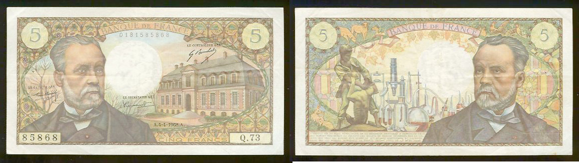 5 Francs PASTEUR FRANCE 1968 TTB